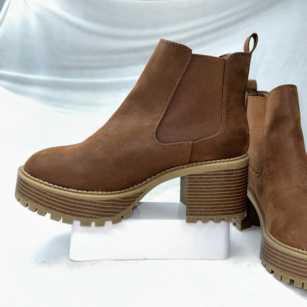 MIA Naila Platform Chelsea Boot lug sole stacked block heel